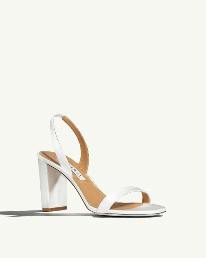 So Nude Block Sandal 85 White Women Aquazzura Bridal