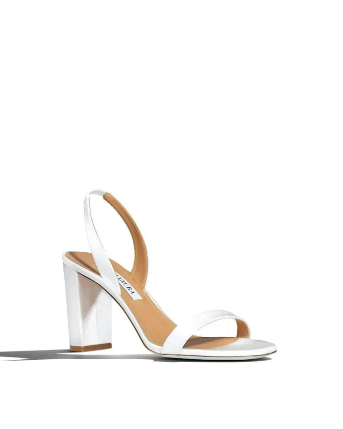 So Nude Block Sandal 85 White Women Aquazzura Bridal So Nude Block Sandal 85 White Women Aquazzura Bridal