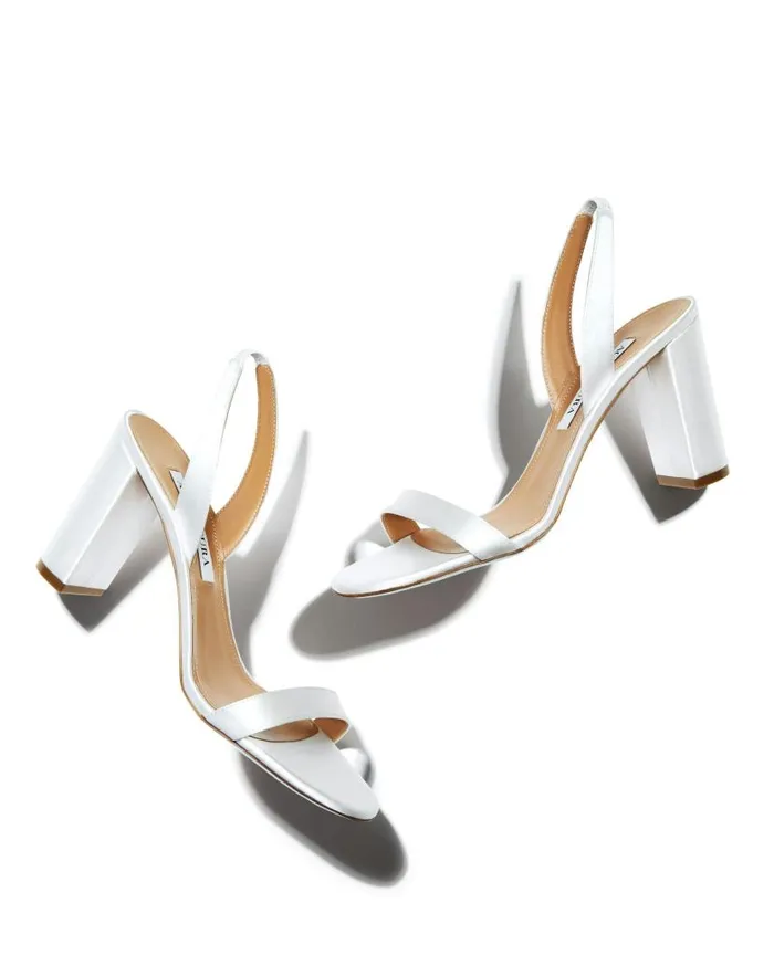 So Nude Block Sandal 85 White Women Aquazzura Bridal So Nude Block Sandal 85 White Women Aquazzura Bridal