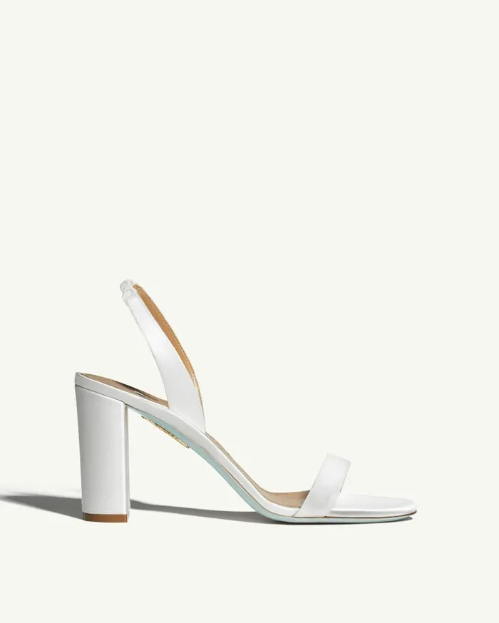 So Nude Block Sandal 85 White Women Aquazzura Bridal So Nude Block Sandal 85 White Women Aquazzura Bridal