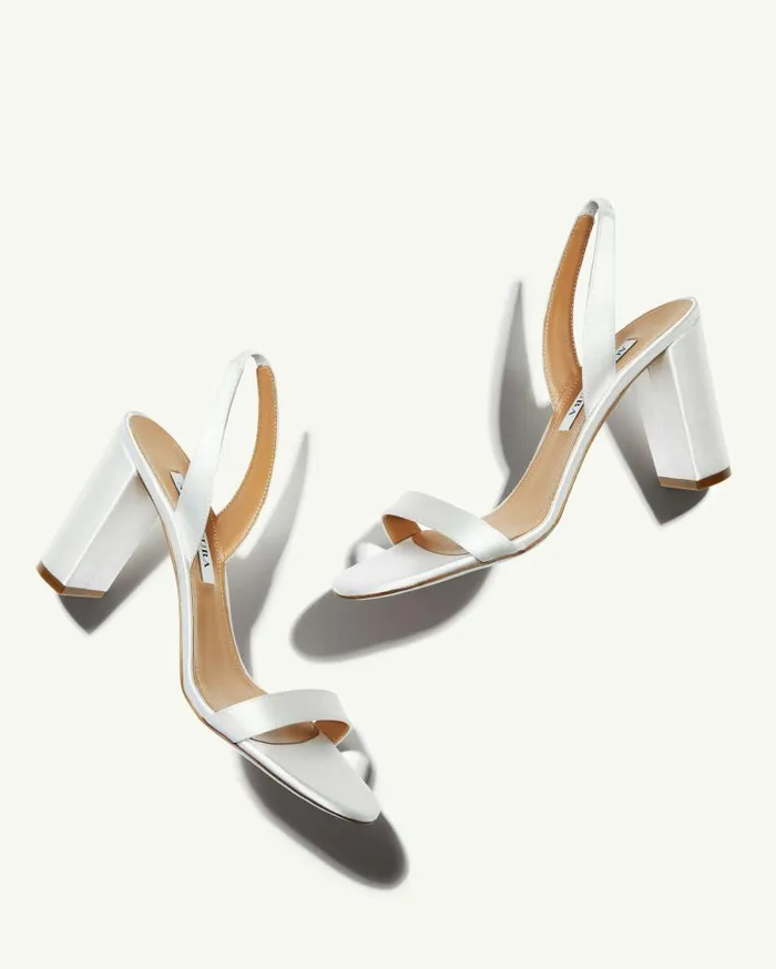 So Nude Block Sandal 85 White Women Aquazzura Bridal So Nude Block Sandal 85 White Women Aquazzura Bridal
