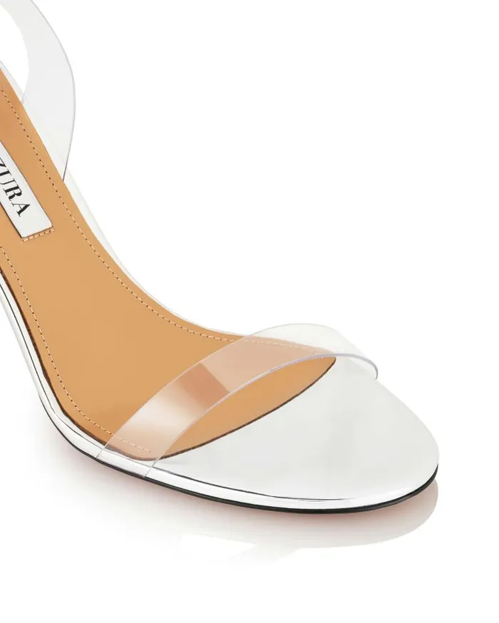So Nude Plexi Block Sandal 85 Silver Women Aquazzura Sandals So Nude Plexi Block Sandal 85 Silver Women Aquazzura Sandals