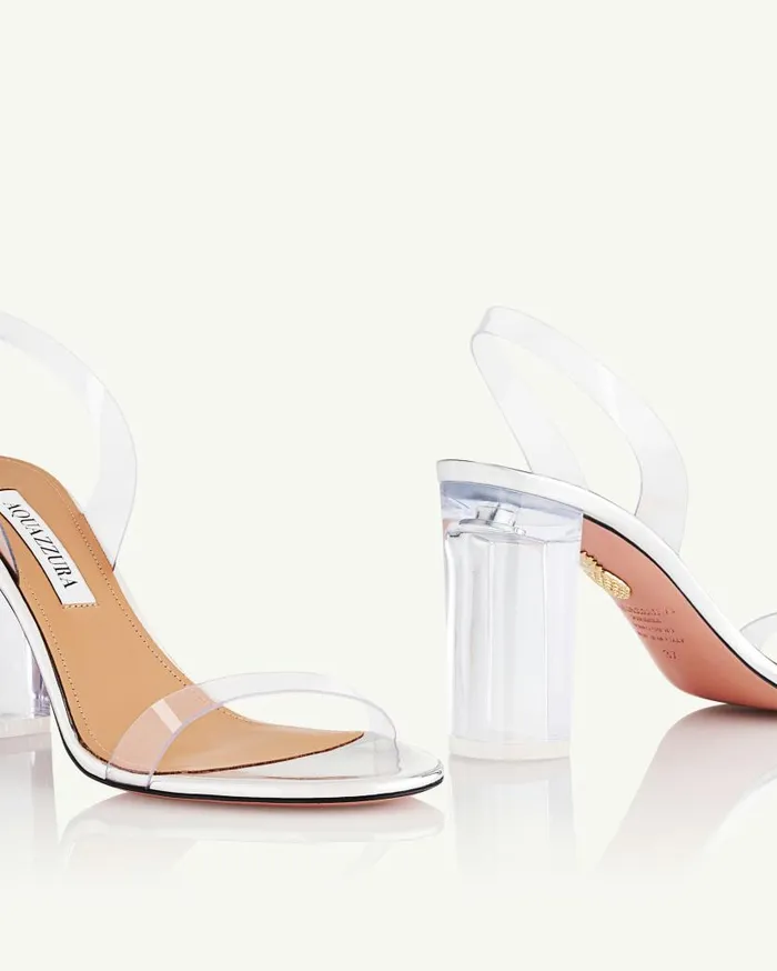 So Nude Plexi Block Sandal 85 Silver Women Aquazzura Sandals So Nude Plexi Block Sandal 85 Silver Women Aquazzura Sandals