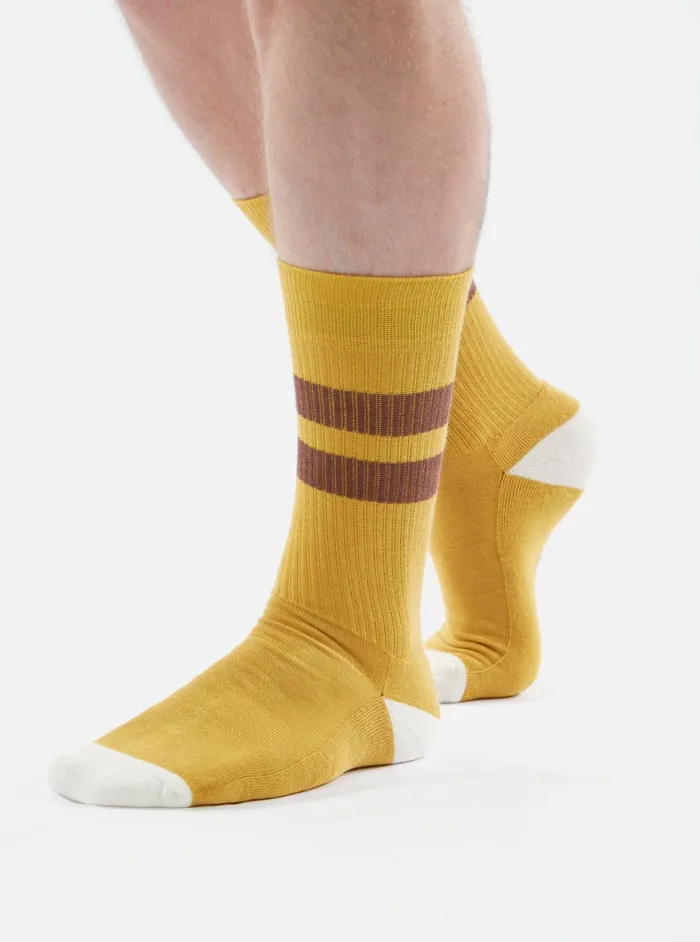 Socks Men Universal Works Universal Works Sport Sock In YellowRaisin Cotton Rib Socks Men Universal Works Universal Works Sport Sock In YellowRaisin Cotton Rib