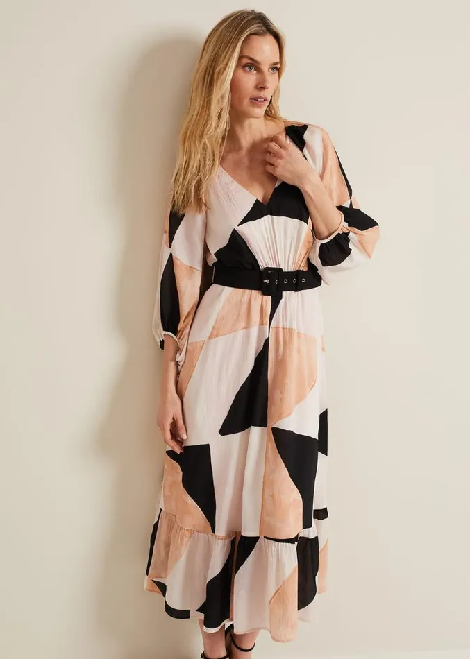 Sophia Colourblock Belted Midi Dress Multicoloured Women Phase Eight Dresses Sophia Colourblock Belted Midi Dress Multicoloured Women Phase Eight Dresses