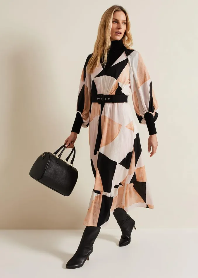Sophia Colourblock Belted Midi Dress Multicoloured Women Phase Eight Dresses Sophia Colourblock Belted Midi Dress Multicoloured Women Phase Eight Dresses