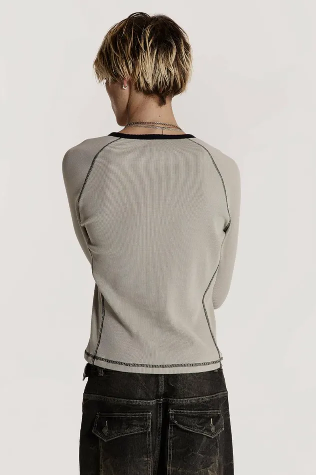 Static Long Sleeve Tee Grey Men Jaded London TShirts