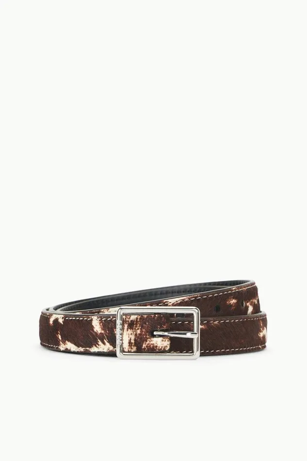 STAUD Belts Women STAUD CLASSIC WIDE BELT BROWN and TAN HAIRCALF