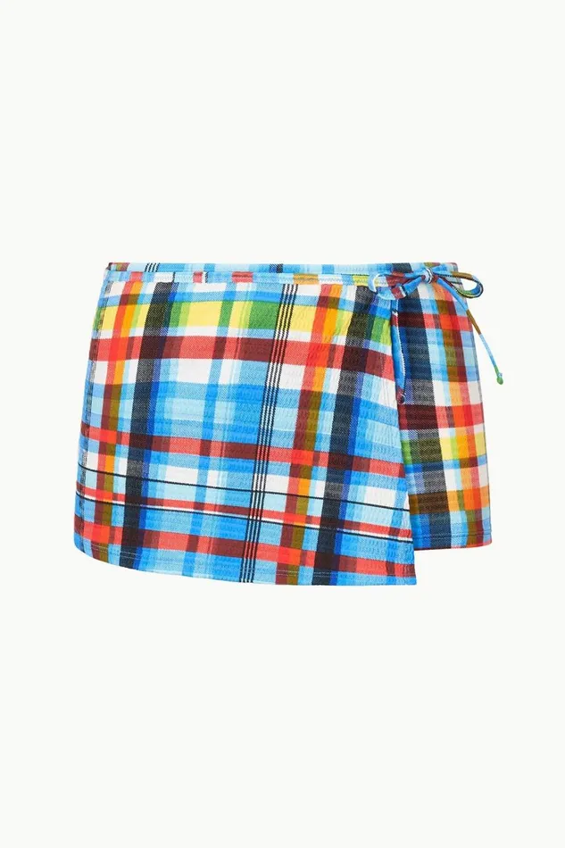 STAUD Bikinis Women STAUD MIRA SWIM SKIRT MADRAS PLAID STAUD Bikinis Women STAUD MIRA SWIM SKIRT MADRAS PLAID
