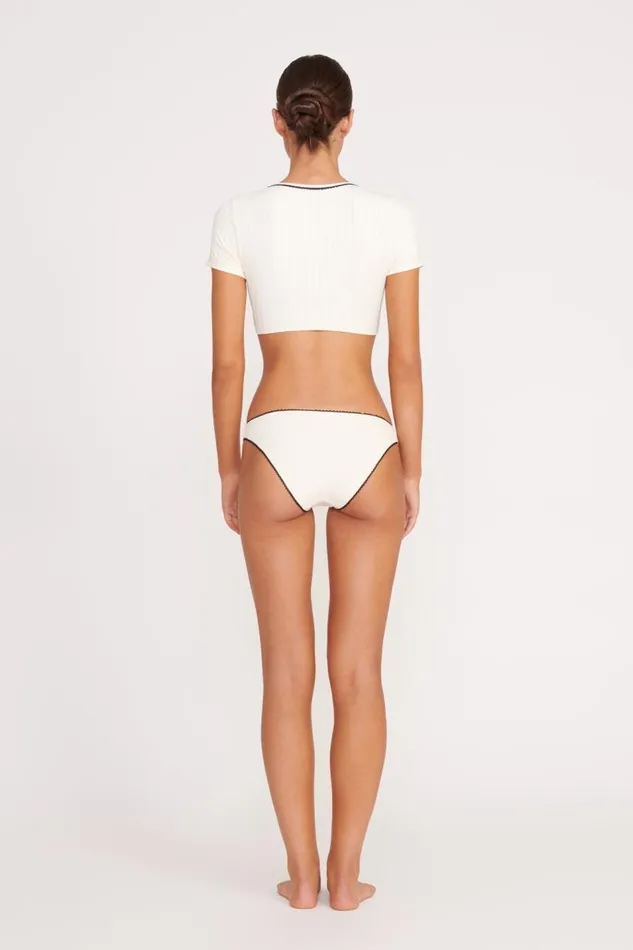 STAUD Bikinis Women STAUD SOLEIL SWIM TOP IVORY BLACK STAUD Bikinis Women STAUD SOLEIL SWIM TOP IVORY BLACK