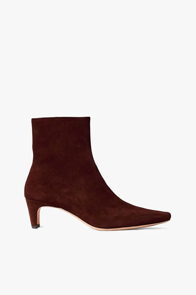 STAUD Boots Women STAUD WALLY ANKLE BOOT MAHOGANY SUEDE
