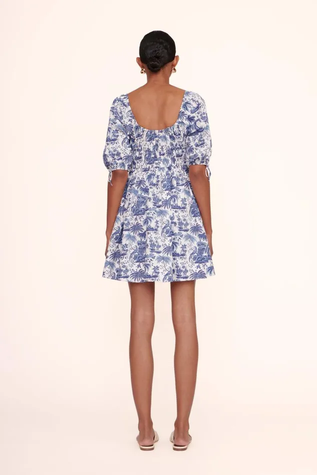 STAUD Dresses Women STAUD MINI FAYE DRESS BLUE TOILE STAUD Dresses Women STAUD MINI FAYE DRESS BLUE TOILE
