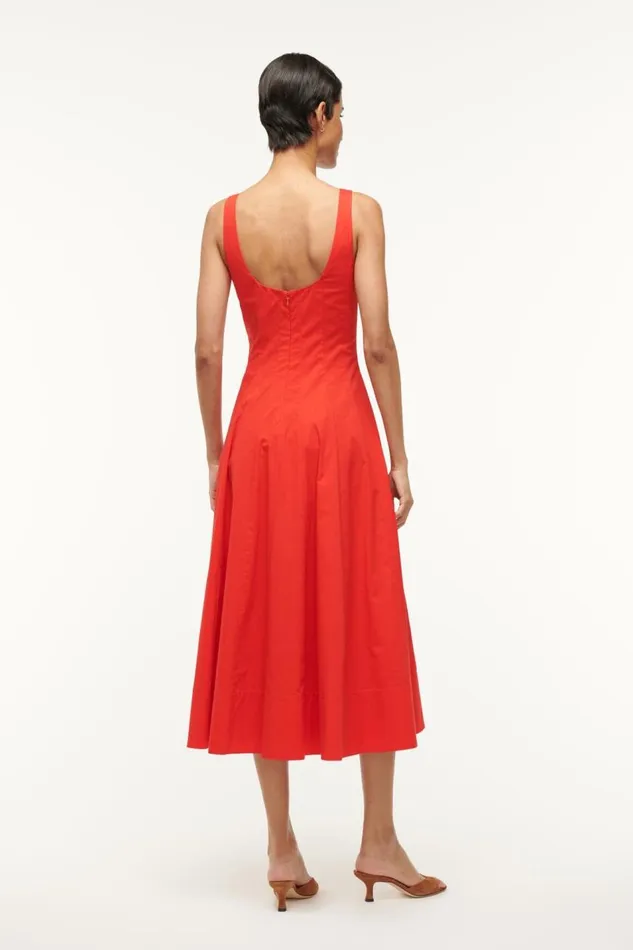 STAUD Dresses Women STAUD WELLS DRESS RED ROSE STAUD Dresses Women STAUD WELLS DRESS RED ROSE