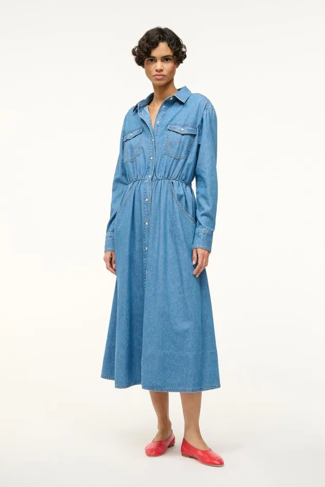 STAUD Dresses Women STAUD WRANGLER THE MIDI SHIRT DRESS