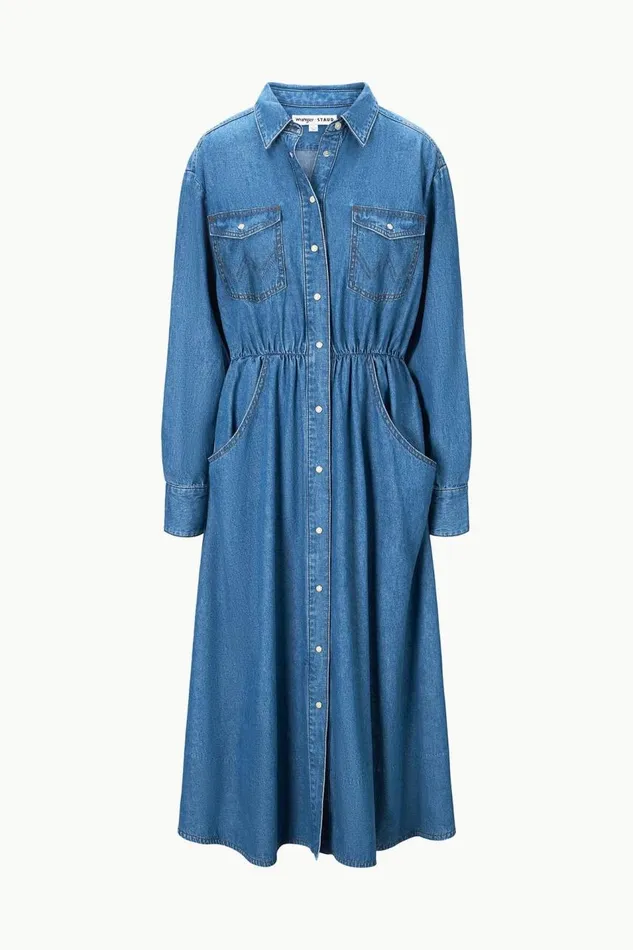 STAUD Dresses Women STAUD WRANGLER THE MIDI SHIRT DRESS STAUD Dresses Women STAUD WRANGLER THE MIDI SHIRT DRESS