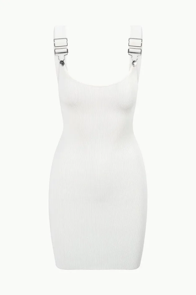 STAUD Dresses Women STAUD WRANGLER THE OVERALL RIB TANK DRESS WHITE STAUD Dresses Women STAUD WRANGLER THE OVERALL RIB TANK DRESS WHITE