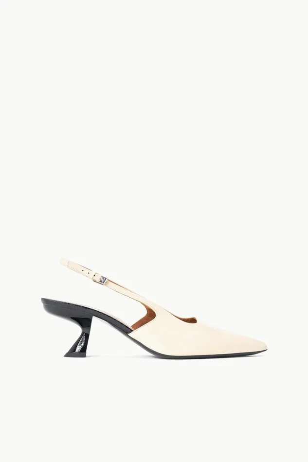 STAUD Heels Women STAUD NEVE SLINGBACK KITTEN HEEL CREAM BLACK