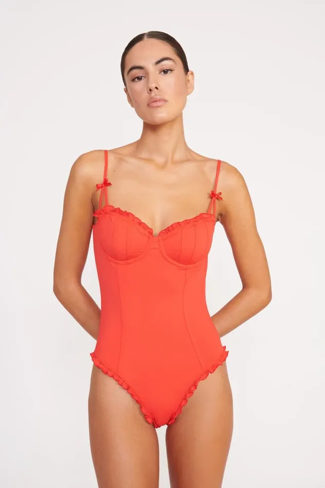 STAUD One Pieces Women STAUD GOSSAMER ONE PIECE RED ROSE STAUD One Pieces Women STAUD GOSSAMER ONE PIECE RED ROSE