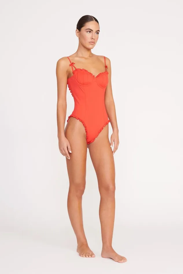 STAUD One Pieces Women STAUD GOSSAMER ONE PIECE RED ROSE STAUD One Pieces Women STAUD GOSSAMER ONE PIECE RED ROSE