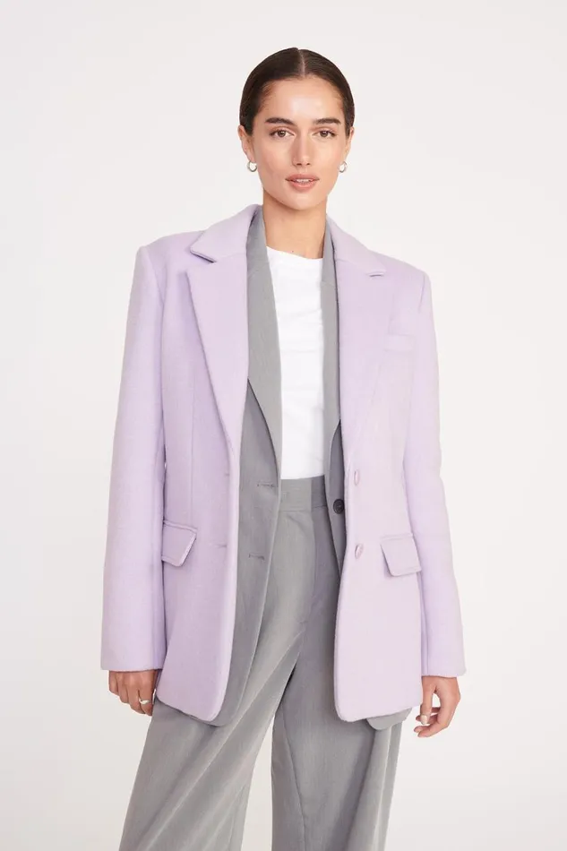 STAUD Outerwear and Jackets Women STAUD CITY BLAZER LAVENDER SUITING STAUD Outerwear and Jackets Women STAUD CITY BLAZER LAVENDER SUITING