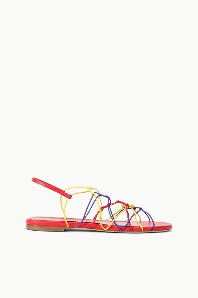 STAUD Sandals Women STAUD GIO KNOT SANDAL RED ROSE MULTI