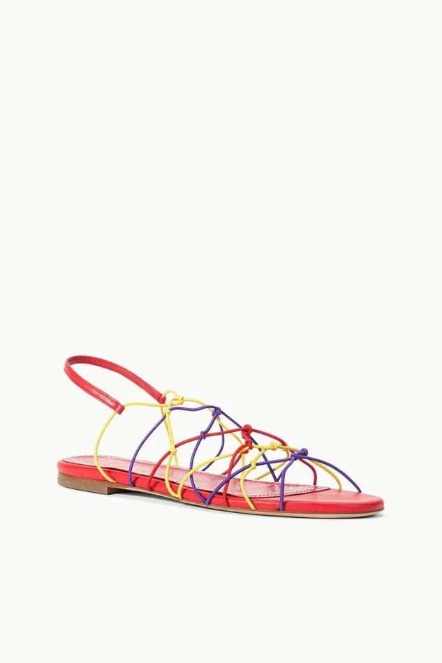 STAUD Sandals Women STAUD GIO KNOT SANDAL RED ROSE MULTI STAUD Sandals Women STAUD GIO KNOT SANDAL RED ROSE MULTI