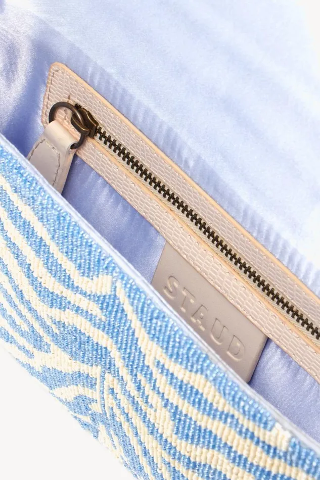 STAUD Shoulder Women STAUD TOMMY BEADED BAG LIGHT BLUE CREAM STAUD Shoulder Women STAUD TOMMY BEADED BAG LIGHT BLUE CREAM