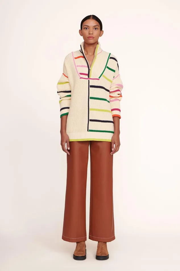 STAUD Sweaters Women STAUD HAMPTON SWEATER CREME RAINBOW MULTI STAUD Sweaters Women STAUD HAMPTON SWEATER CREME RAINBOW MULTI