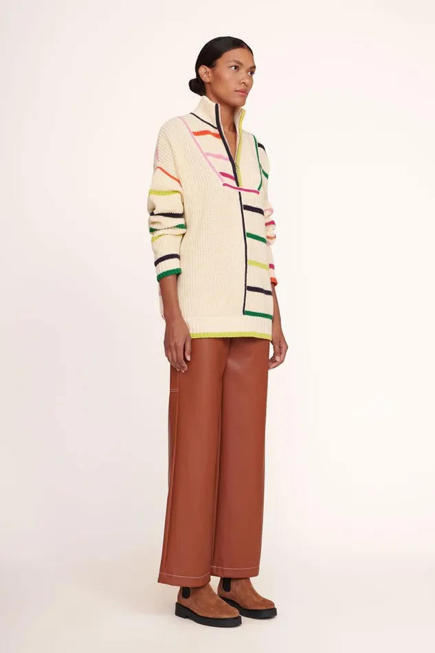 STAUD Sweaters Women STAUD HAMPTON SWEATER CREME RAINBOW MULTI STAUD Sweaters Women STAUD HAMPTON SWEATER CREME RAINBOW MULTI