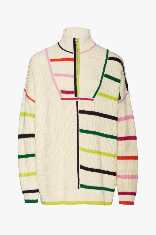 STAUD Sweaters Women STAUD HAMPTON SWEATER CREME RAINBOW MULTI STAUD Sweaters Women STAUD HAMPTON SWEATER CREME RAINBOW MULTI