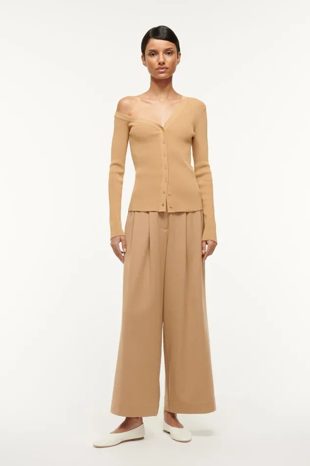 STAUD Tops Women STAUD CRAFTSMAN SWEATER CAMEL STAUD Tops Women STAUD CRAFTSMAN SWEATER CAMEL