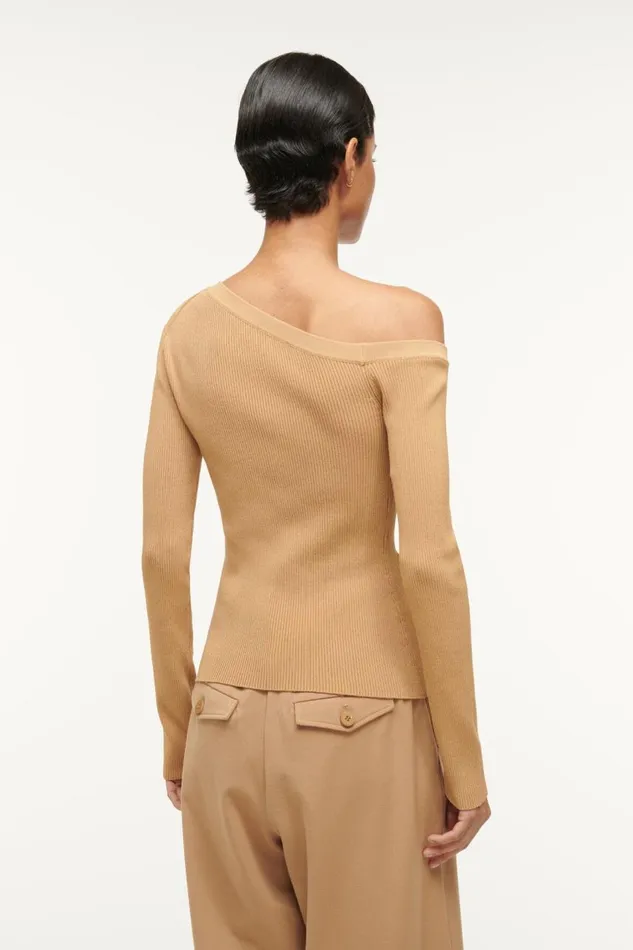 STAUD Tops Women STAUD CRAFTSMAN SWEATER CAMEL STAUD Tops Women STAUD CRAFTSMAN SWEATER CAMEL