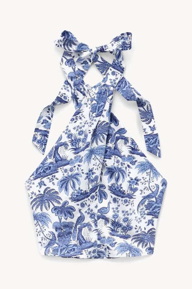 STAUD Tops Women STAUD SMOCKED KAI TOP BLUE TOILE STAUD Tops Women STAUD SMOCKED KAI TOP BLUE TOILE