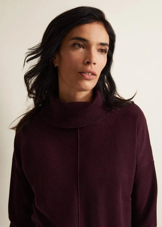 Steph Chunky Cowl Knit Jumper Wine Women Phase Eight Knitwear