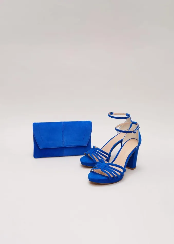 Strappy Platform Heel Cobalt Women Phase Eight Occasion Shoes