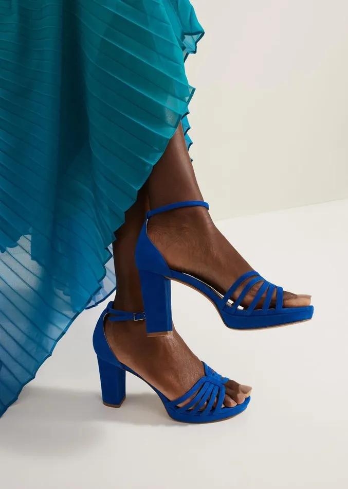 Strappy Platform Heel Cobalt Women Phase Eight Occasion Shoes