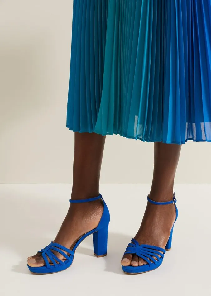 Strappy Platform Heel Cobalt Women Phase Eight Occasion Shoes