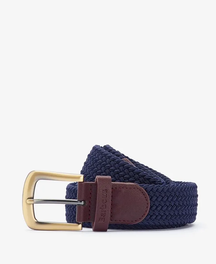 Stretch Webbing Belt Dark Brown Men Barbour Belts