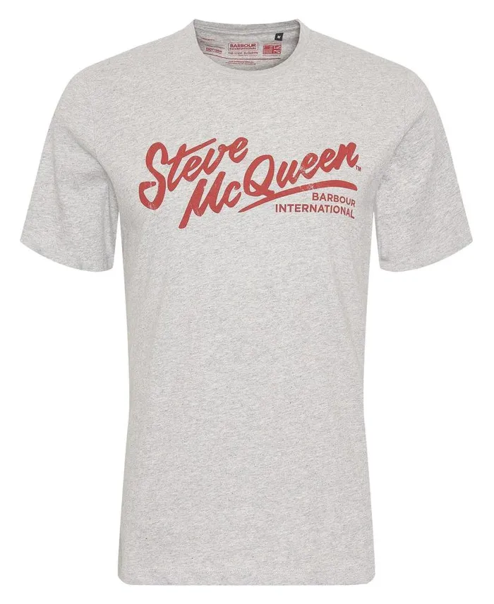 Strike TShirt Grey Marl Men Barbour TShirts