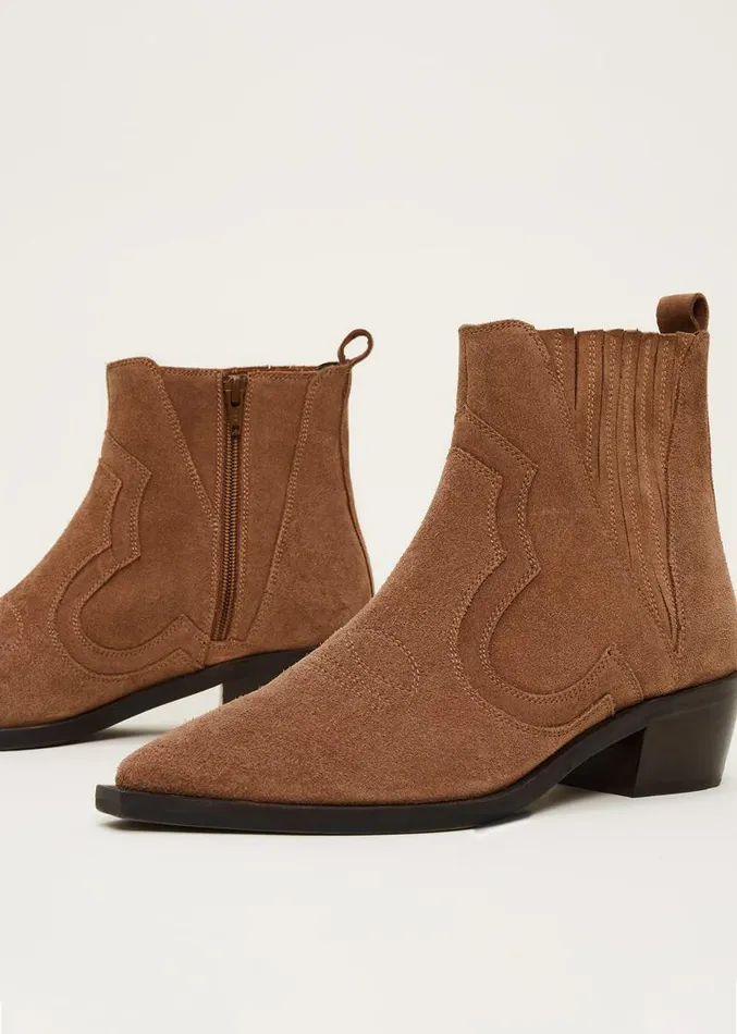 Suede Ankle Boots Tan Women Phase Eight Heels