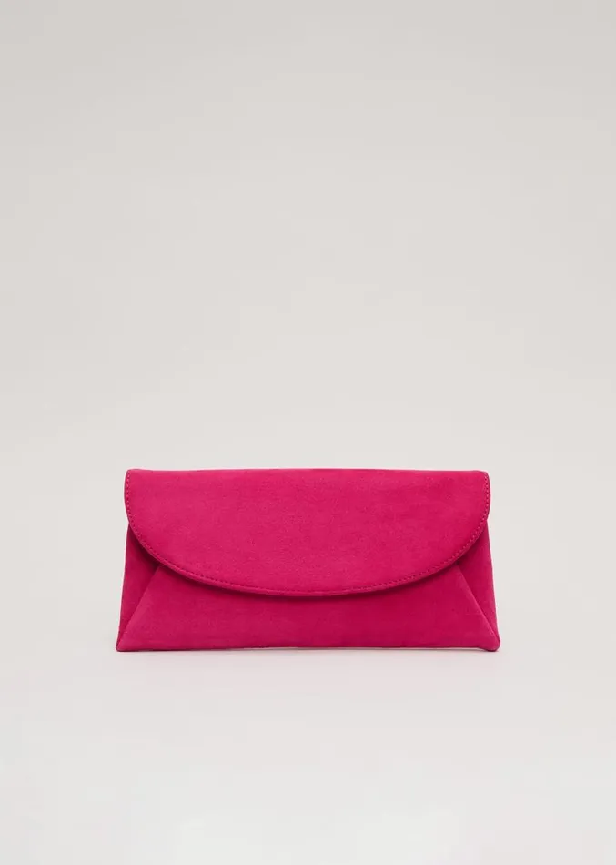 Suede Clutch Bag Pink Women Phase Eight Bags and Clutches