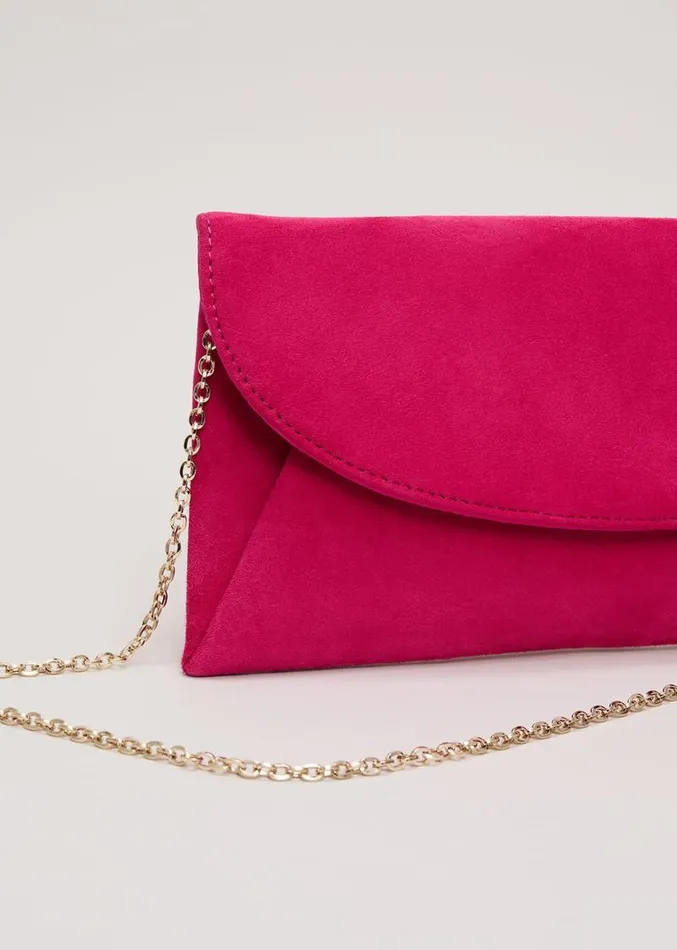 Suede Clutch Bag Pink Women Phase Eight Bags and Clutches