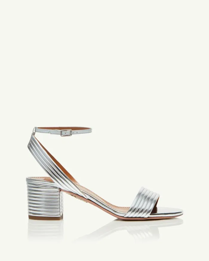 Sundance Sandal 50 Silver Women Aquazzura Sandals Sundance Sandal 50 Silver Women Aquazzura Sandals
