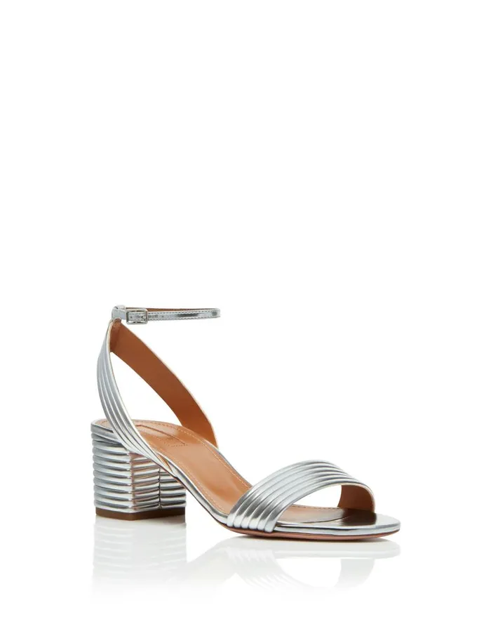 Sundance Sandal 50 Silver Women Aquazzura Sandals Sundance Sandal 50 Silver Women Aquazzura Sandals