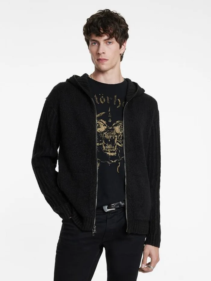 Sweaters Men John Varvatos CATHERINE HOODIE Black
