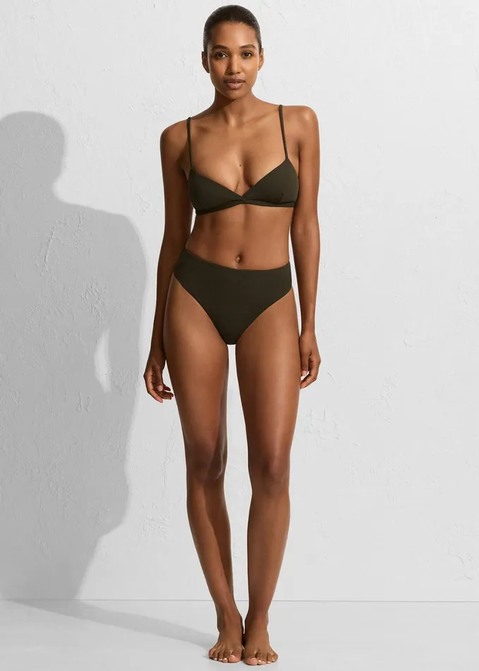 Swimwear Women The Frankie Shop Matteau Tri Bikini Top 8211 Thyme Crinkle