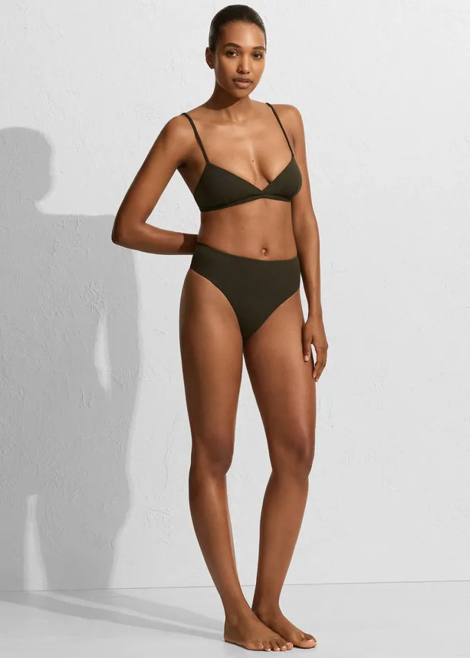 Swimwear Women The Frankie Shop Matteau Tri Bikini Top 8211 Thyme Crinkle