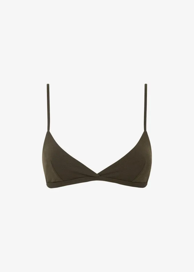 Swimwear Women The Frankie Shop Matteau Tri Bikini Top 8211 Thyme Crinkle