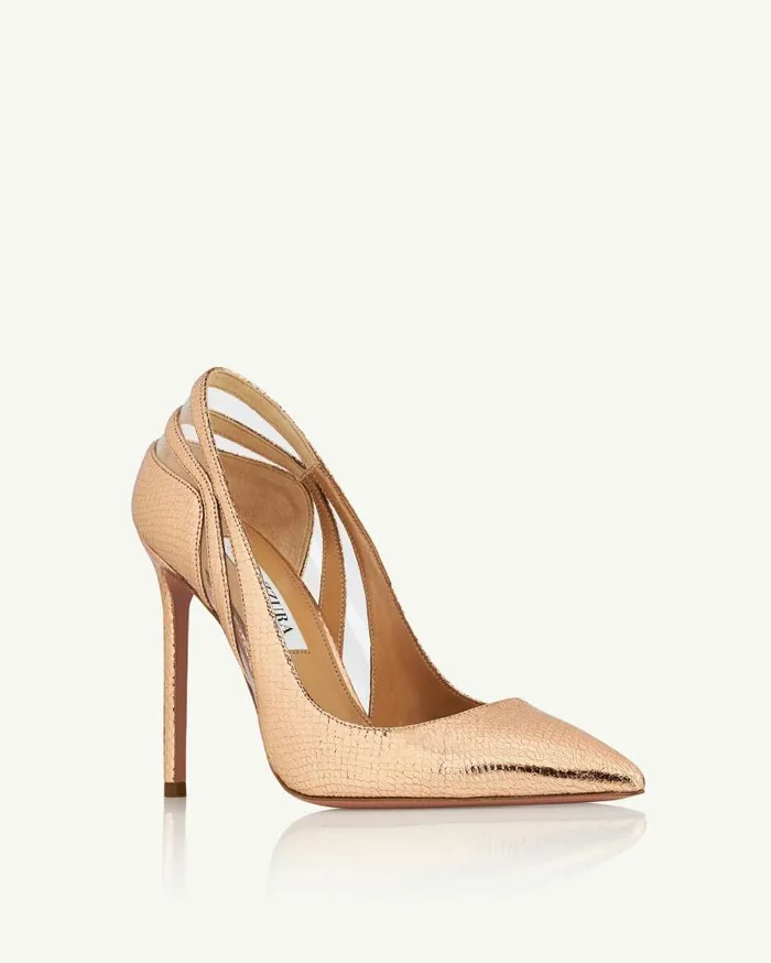 Talk To Me Pump 105 Gold Women Aquazzura Pumps