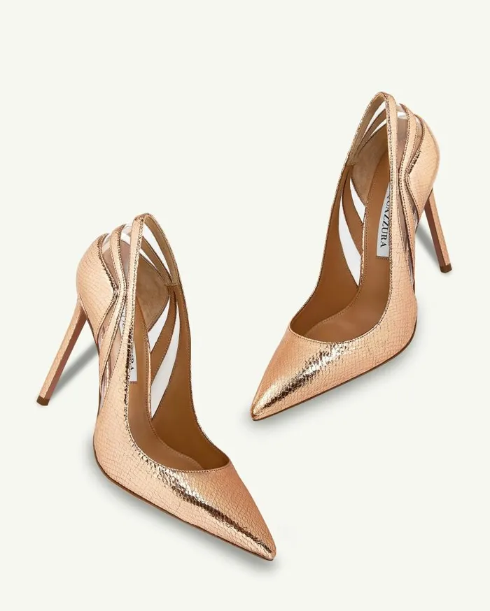 Talk To Me Pump 105 Gold Women Aquazzura Pumps Talk To Me Pump 105 Gold Women Aquazzura Pumps